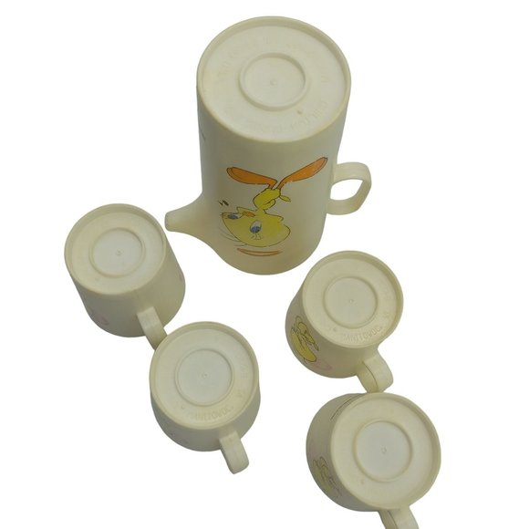 Vintage 1996 Warner Bros Chilton - Globe Inc Tweety Bird Child's Plastic Tea Set - Picture 3 of 13